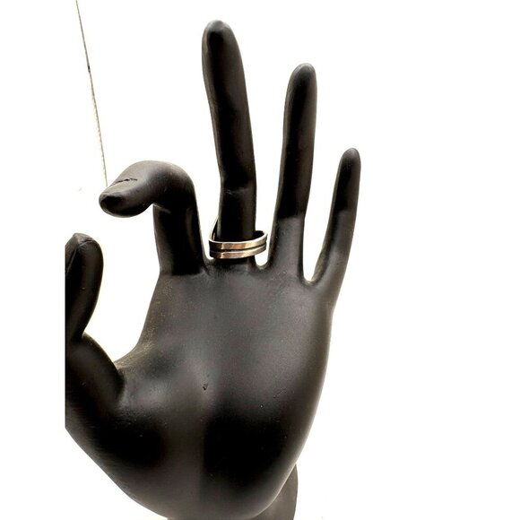 Vintage Sterling Silver Adjustable Wraparound Ring Abstract Fan Design Size 7 - Picture 3 of 5